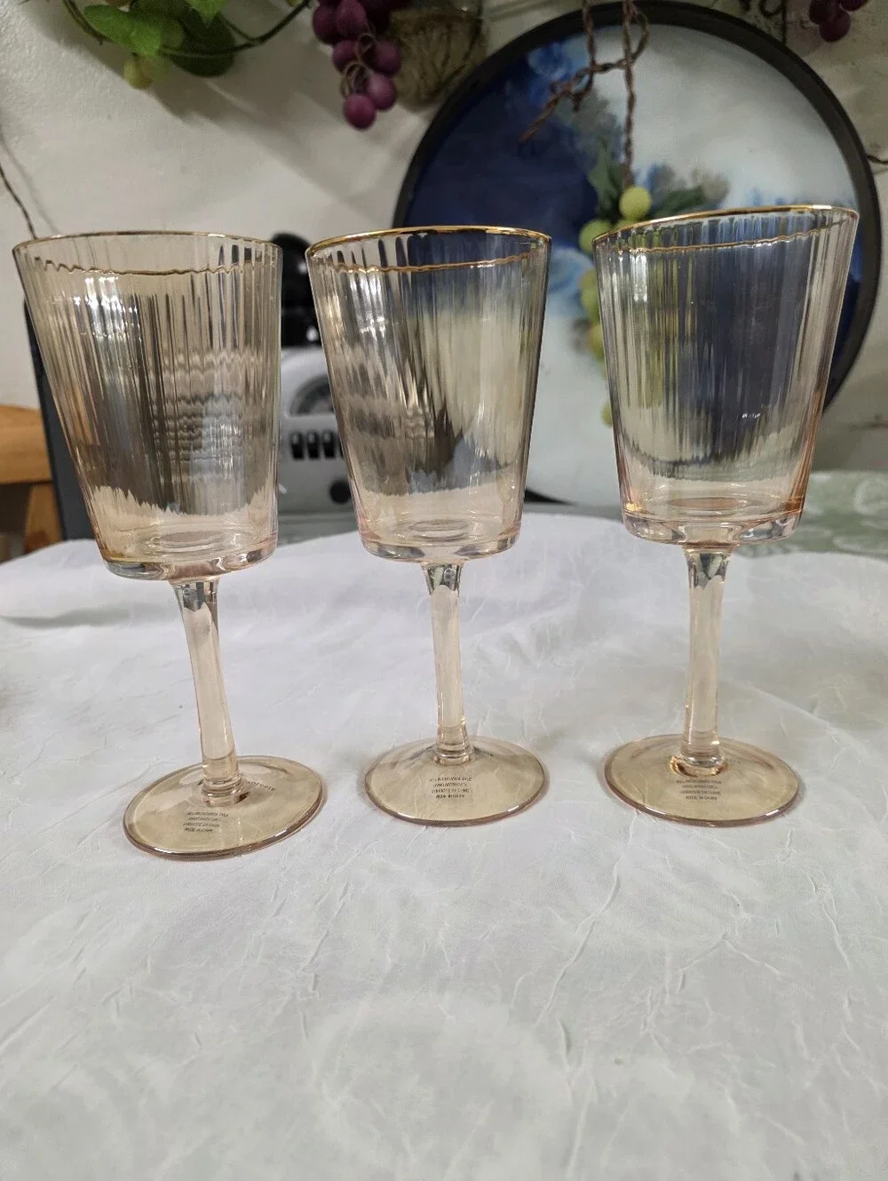 Anthropologie Rochelle Wine Glasses, Set of 3